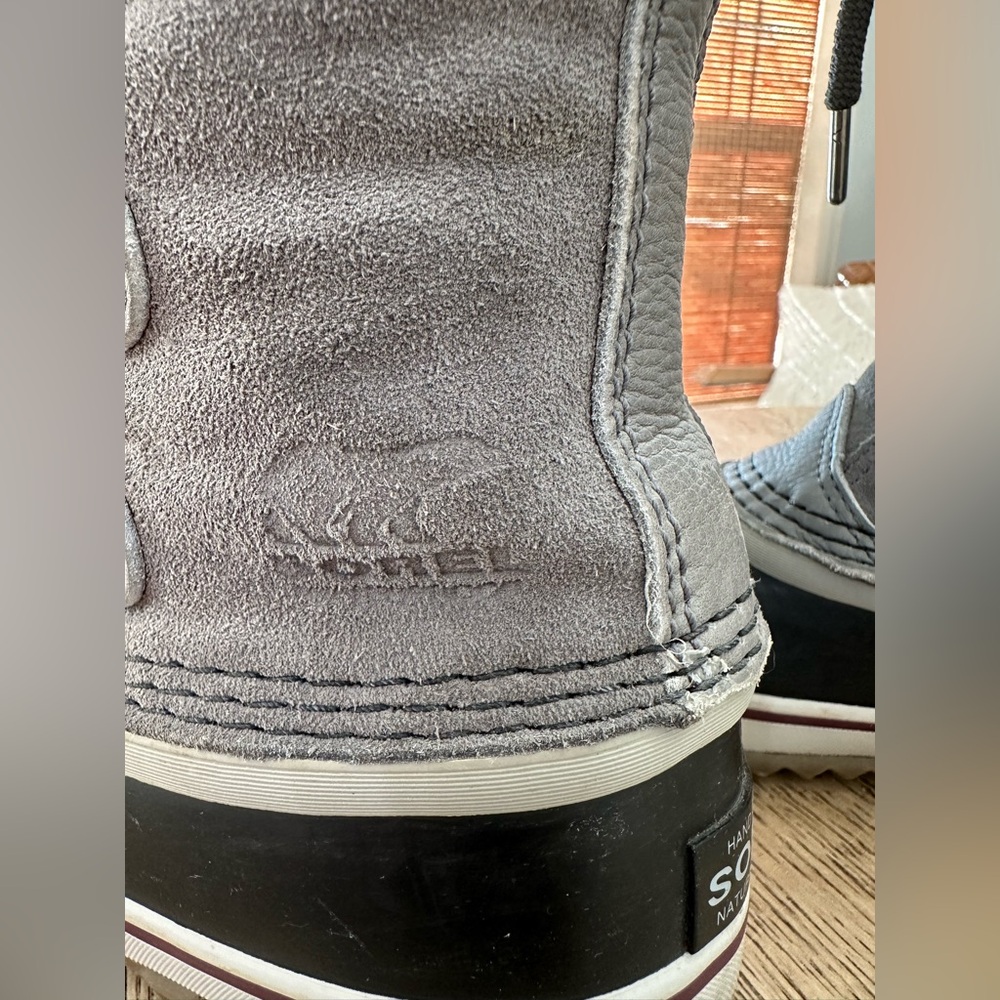 Sorel Joan of Artic Suede Winter Insulated Fur boots Gray Black size 7.5 - Picture 8 of 16